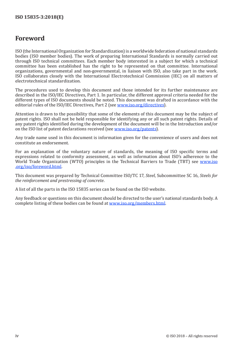 ISO 15835-3:2018 ISO 15835-3:2018 - Steels for the reinforcement of concrete — Reinforcement couplers for mechanical splices of bars — Part 3: Conformity assessment scheme/28/2018 - Page 4 preview