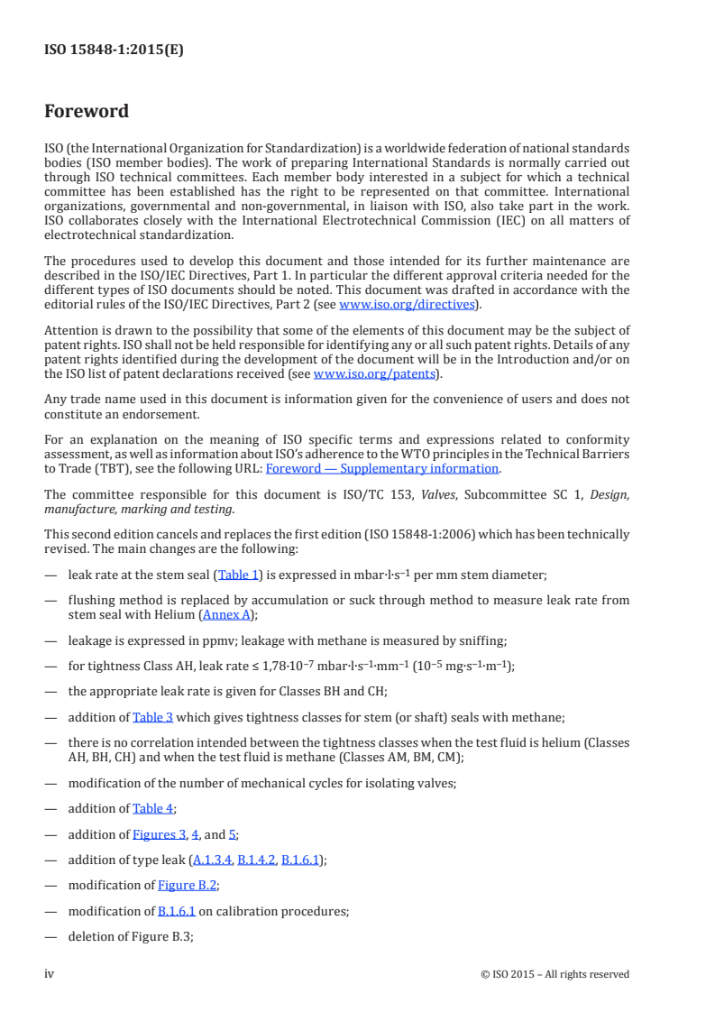 ISO 15848-1:2015 ISO 15848-1:2015 - Industrial valves — Measurement, test and qualification procedures for fugitive emissions — Part 1: Classification system and qualification procedures for type testing of valves/1/2015 - Page 4 preview