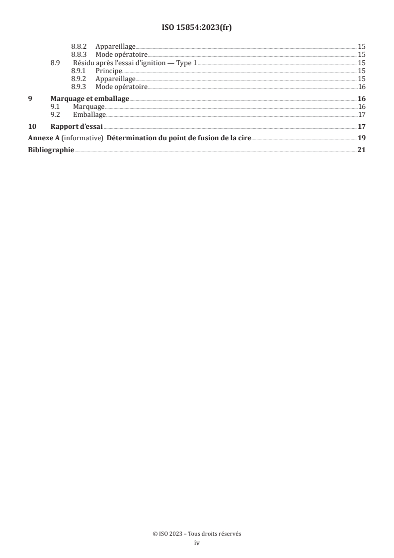 ISO 15854:2023 ISO 15854:2023 - Médecine bucco-dentaire — Cires pour coulée et pour plaque de base - Page 4 preview