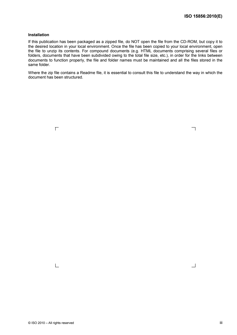 ISO 15856:2010 ISO 15856:2010 - Space systems — Space environment — Simulation guidelines for radiation exposure of non-metallic materials/23/2010 - Page 3 preview