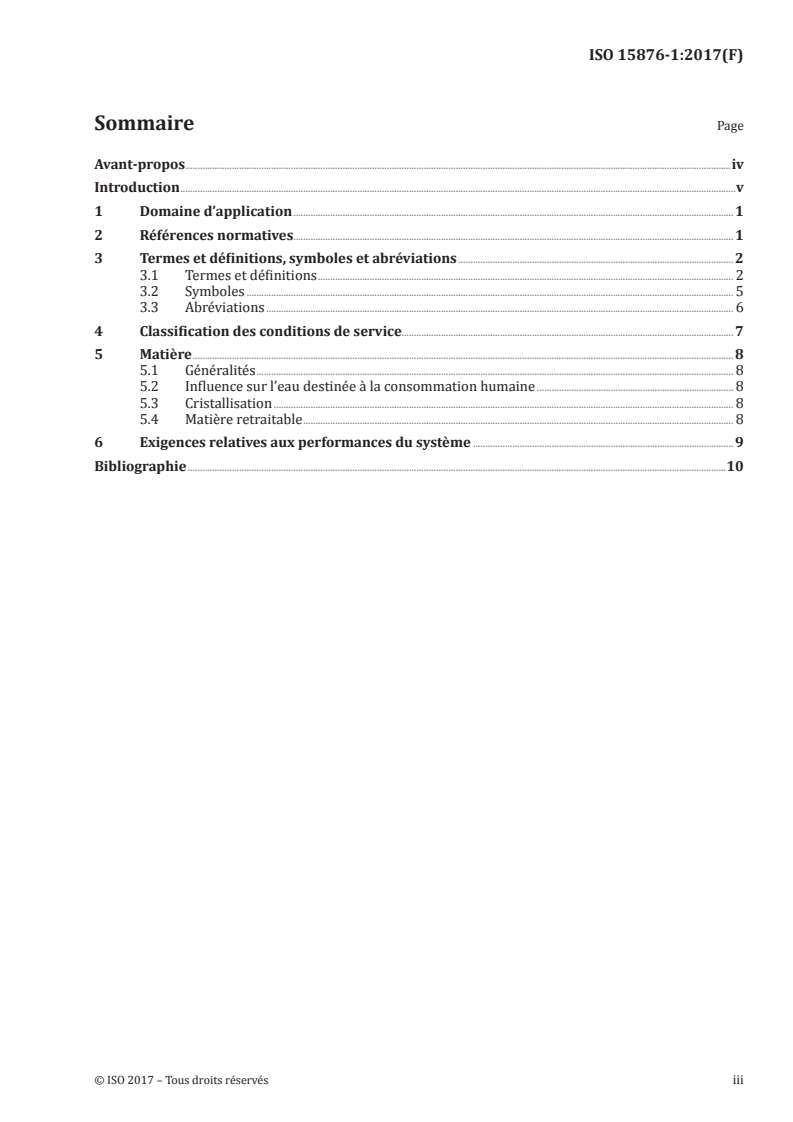 ISO 15876-1:2017 ISO 15876-1:2017 - Systèmes de canalisations en plastique pour les installations d'eau chaude et froide — Polybutène (PB) — Partie 1: Généralités/10/2017 - Page 3 preview