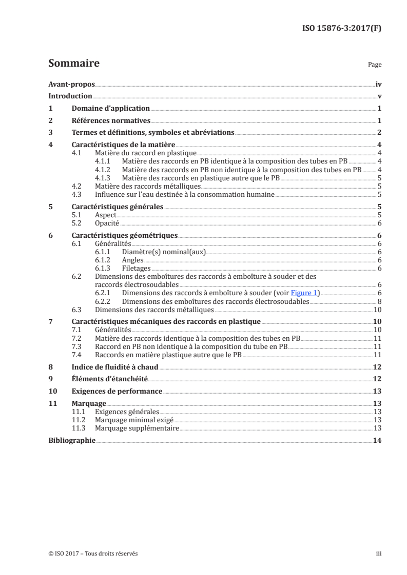 ISO 15876-3:2017 ISO 15876-3:2017 - Systèmes de canalisations en plastique pour les installations d'eau chaude et froide — Polybutène (PB) — Partie 3: Raccords/10/2017 - Page 3 preview