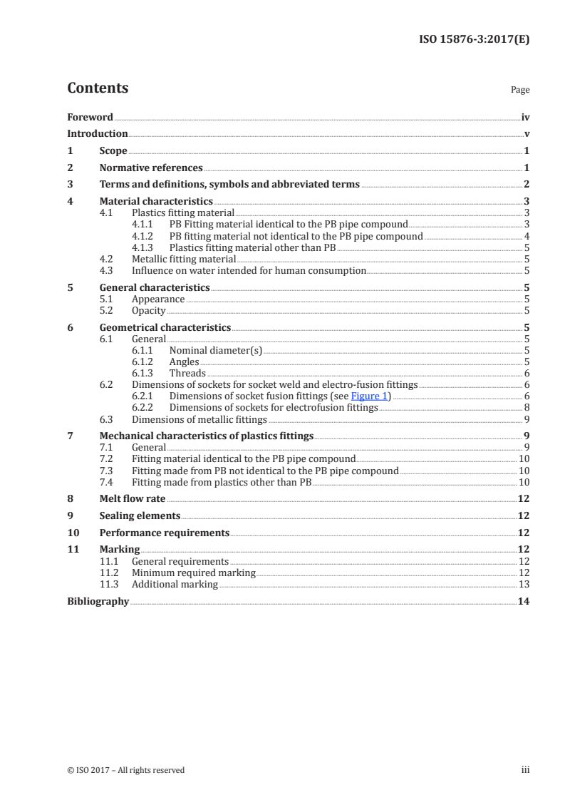 ISO 15876-3:2017 ISO 15876-3:2017 - Plastics piping systems for hot and cold water installations — Polybutene (PB) — Part 3: Fittings/10/2017 - Page 3 preview