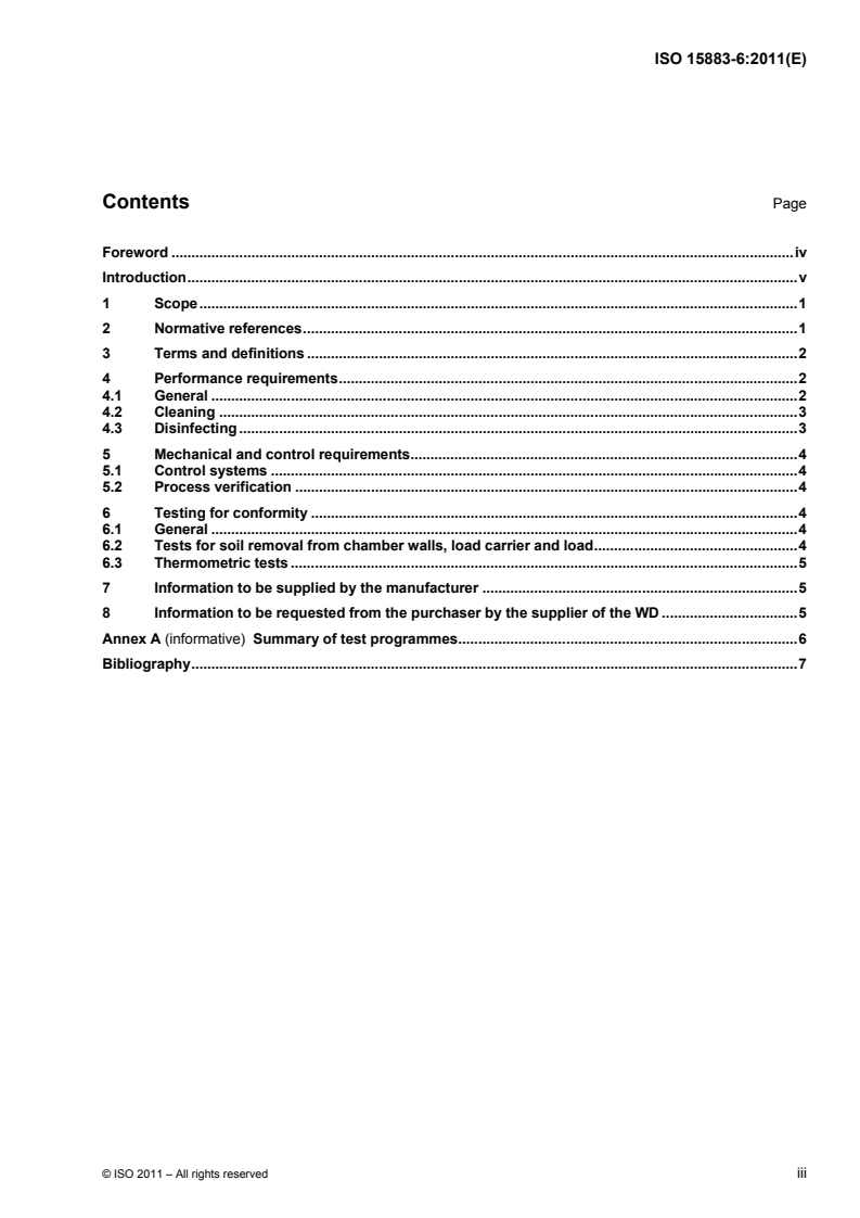 ISO 15883-6:2011 ISO 15883-6:2011 - Washer-disinfectors — Part 6: Requirements and tests for washer-disinfectors employing thermal disinfection for non-invasive, non-critical medical devices and healthcare equipment/12/2011 - Page 3 preview