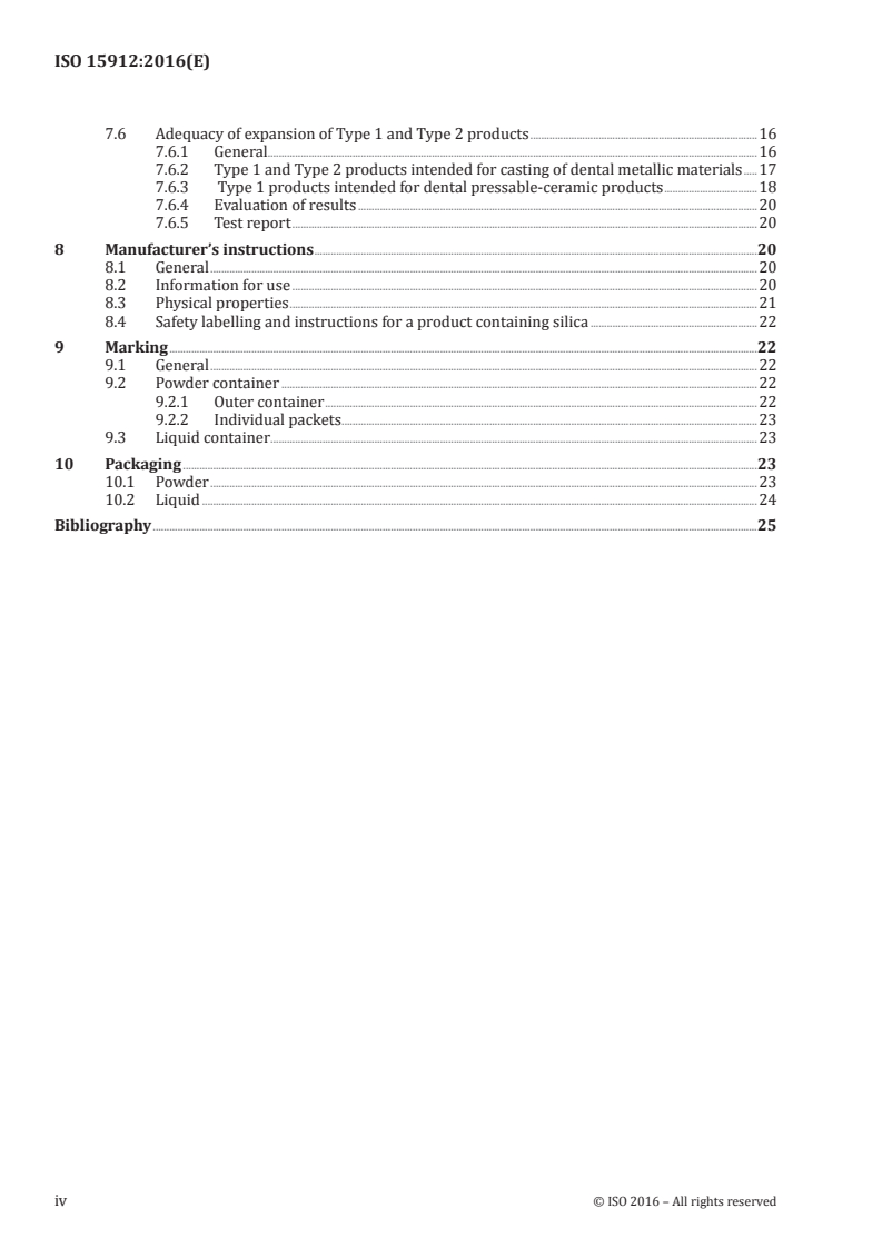 ISO 15912:2016 ISO 15912:2016 - Dentistry — Refractory investment and die material/12/2016 - Page 4 preview
