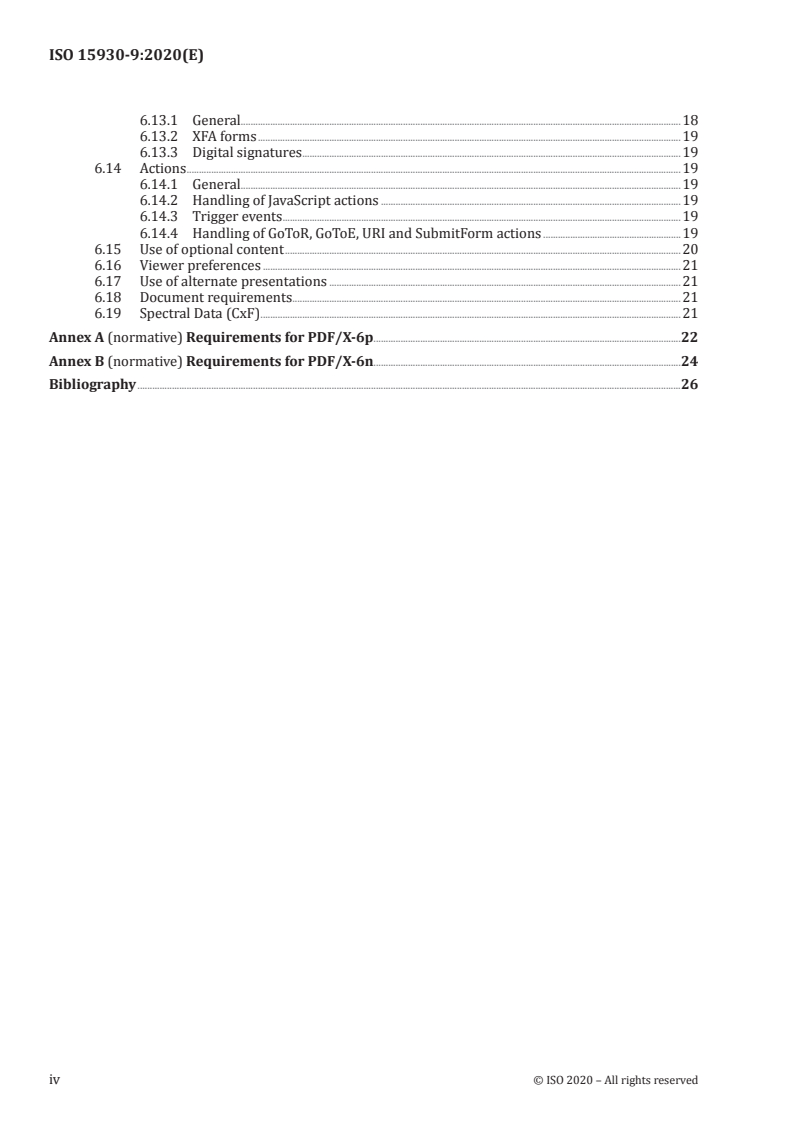 ISO 15930-9:2020 ISO 15930-9:2020 - Graphic technology — Prepress digital data exchange using PDF — Part 9: Complete exchange of printing data (PDF/X-6) and partial exchange of printing data with external profile reference (PDF/X-6p and PDF/X-6n) using PDF 2.0/23/2020 - Page 4 preview