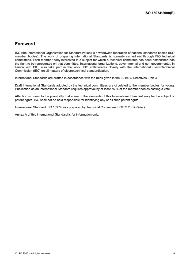 ISO 15974:2000 ISO 15974:2000 - Closed end blind rivets with break pull mandrel and countersunk head — AlA/St/21/2000 - Page 3 preview