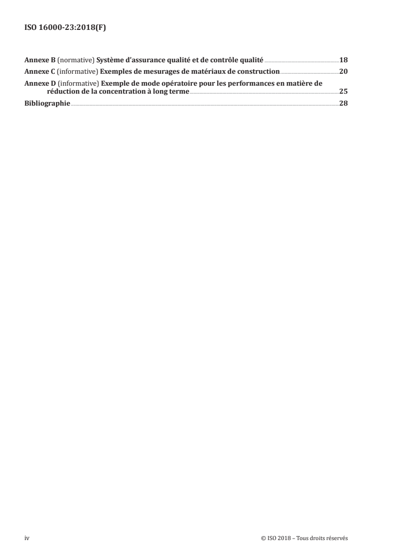 ISO 16000-23:2018 ISO 16000-23:2018 - Air intérieur — Partie 23: Essai de performance pour l'évaluation de la réduction des concentrations en formaldéhyde et autres composés carbonylés par des matériaux de construction sorptifs/30/2018 - Page 4 preview