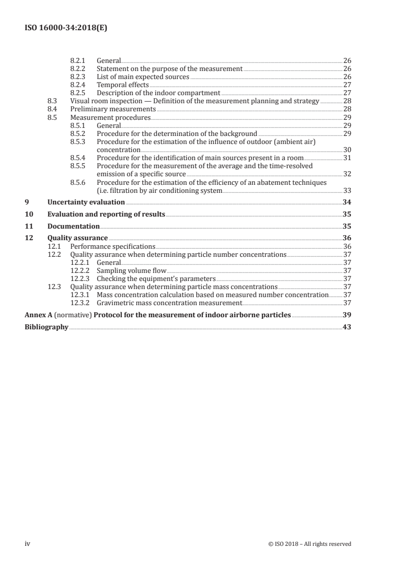 ISO 16000-34:2018 ISO 16000-34:2018 - Indoor air — Part 34: Strategies for the measurement of airborne particles/8/2018 - Page 4 preview