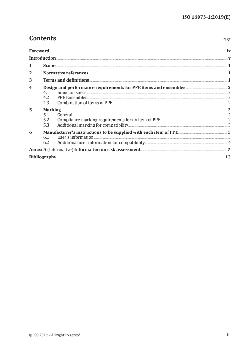ISO 16073-1:2019 ISO 16073-1:2019 - Wildland firefighting personal protective equipment — Requirements and test methods — Part 1: General/29/2019 - Page 3 preview