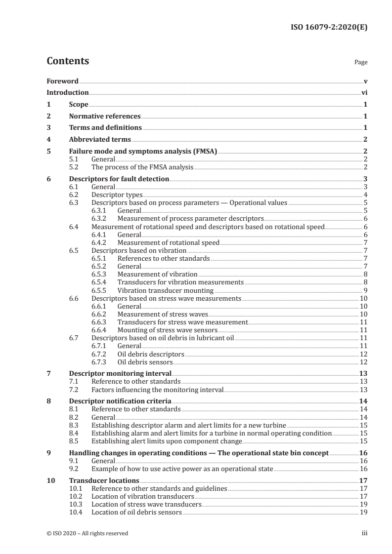 ISO 16079-2:2020 ISO 16079-2:2020 - Condition monitoring and diagnostics of wind turbines — Part 2: Monitoring the drivetrain/18/2020 - Page 3 preview