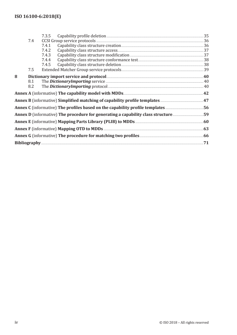ISO 16100-6:2018 ISO 16100-6:2018 - Industrial automation systems and integration — Manufacturing software capability profiling for interoperability — Part 6: Interface services and protocols for matching profiles based on multiple capability class structures/23/2018 - Page 4 preview