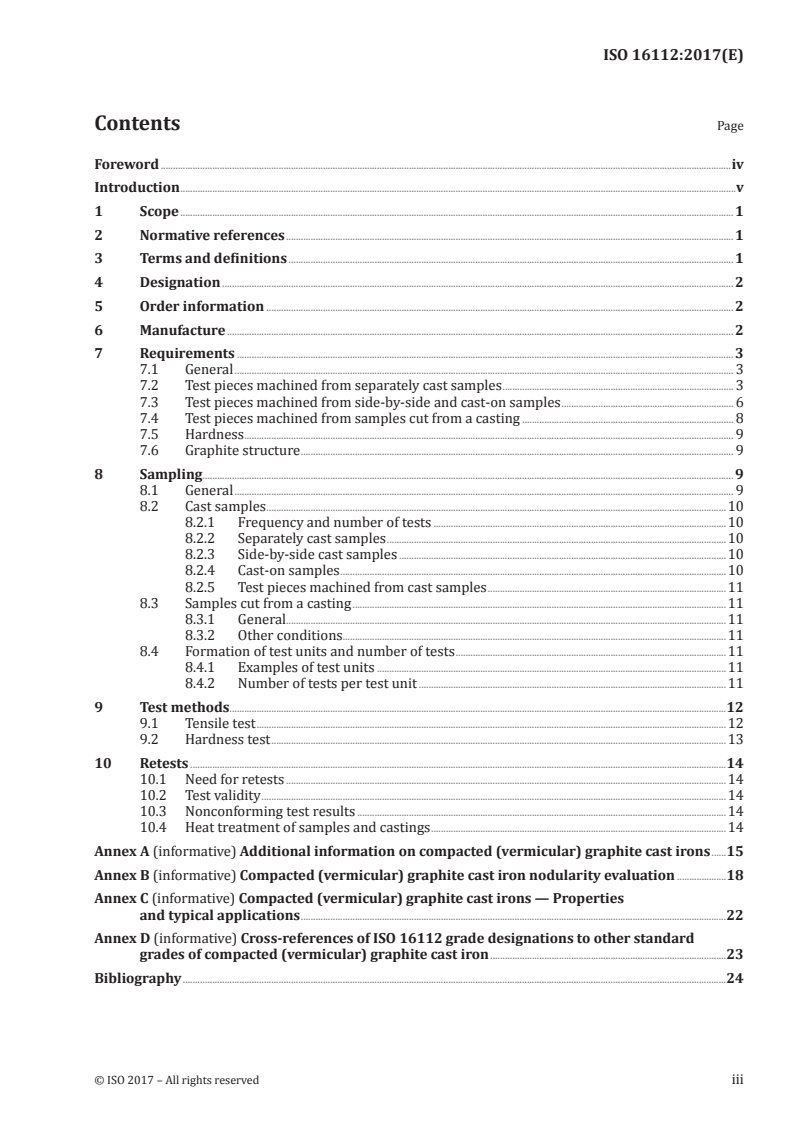 ISO 16112:2017 ISO 16112:2017 - Compacted (vermicular) graphite cast irons — Classification/13/2017 - Page 3 preview