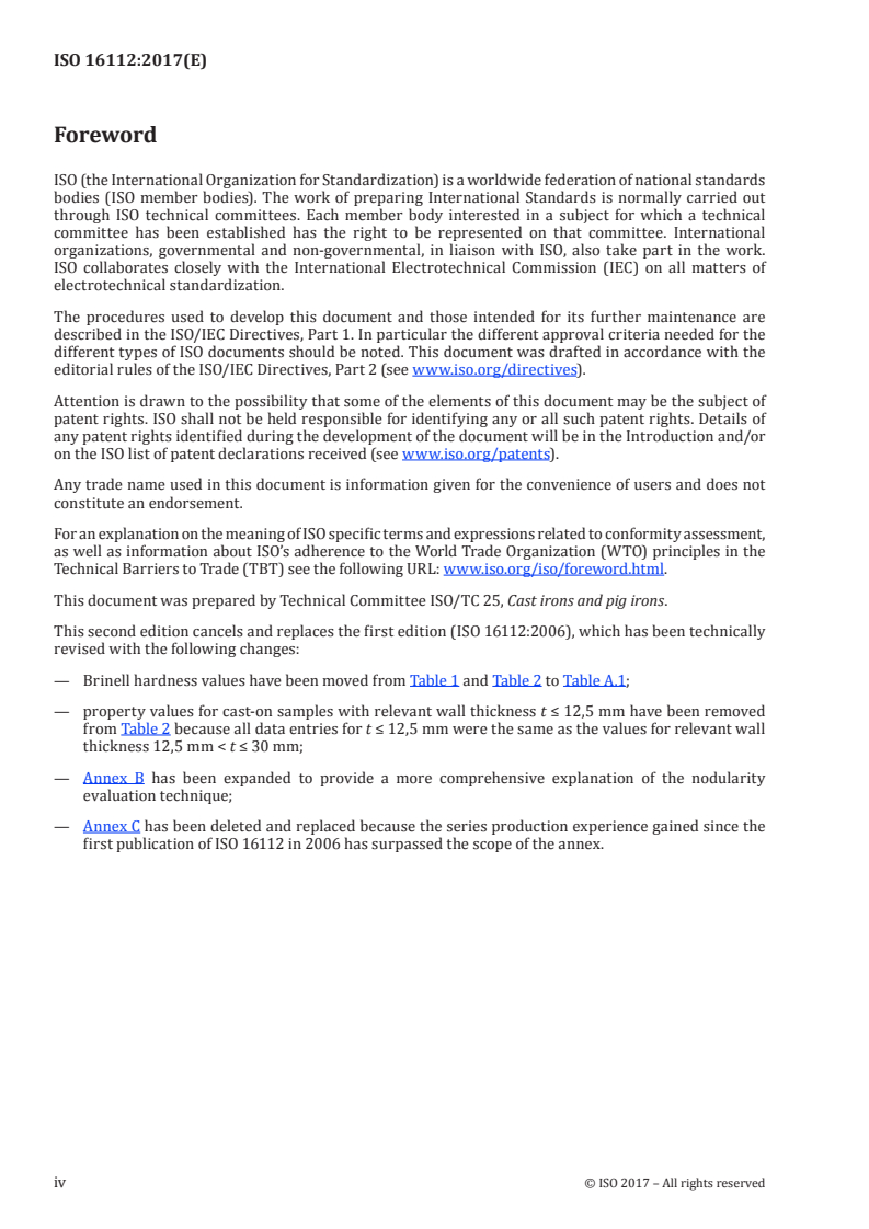 ISO 16112:2017 ISO 16112:2017 - Compacted (vermicular) graphite cast irons — Classification/13/2017 - Page 4 preview