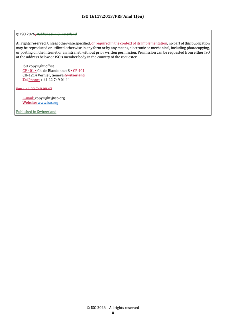 ISO 16117:2013/PRF Amd 1 REDLINE ISO 16117:2013/PRF Amd 1 - Nuclear criticality safety — Estimation of the number of fissions of a postulated criticality accident — Amendment 1 - Page 2 preview