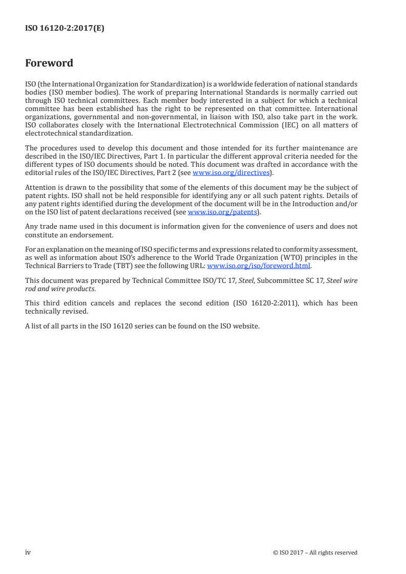 ISO 16120-2:2017 ISO 16120-2:2017 - Non-alloy steel wire rod for conversion to wire — Part 2: Specific requirements for general purpose wire rod/14/2017 - Page 4 preview