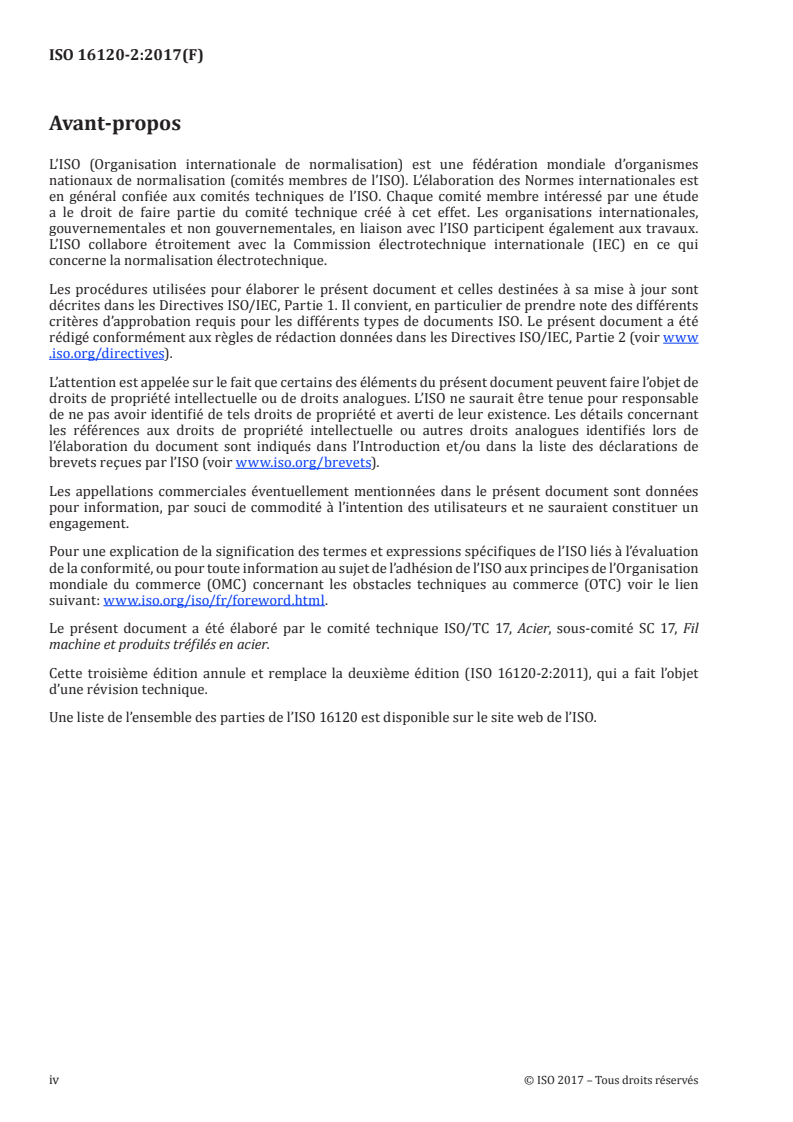 ISO 16120-2:2017 ISO 16120-2:2017 - Fil-machine en acier non allié destiné à la fabrication de fils — Partie 2: Exigences spécifiques au fil-machine d'usage général/14/2017 - Page 4 preview