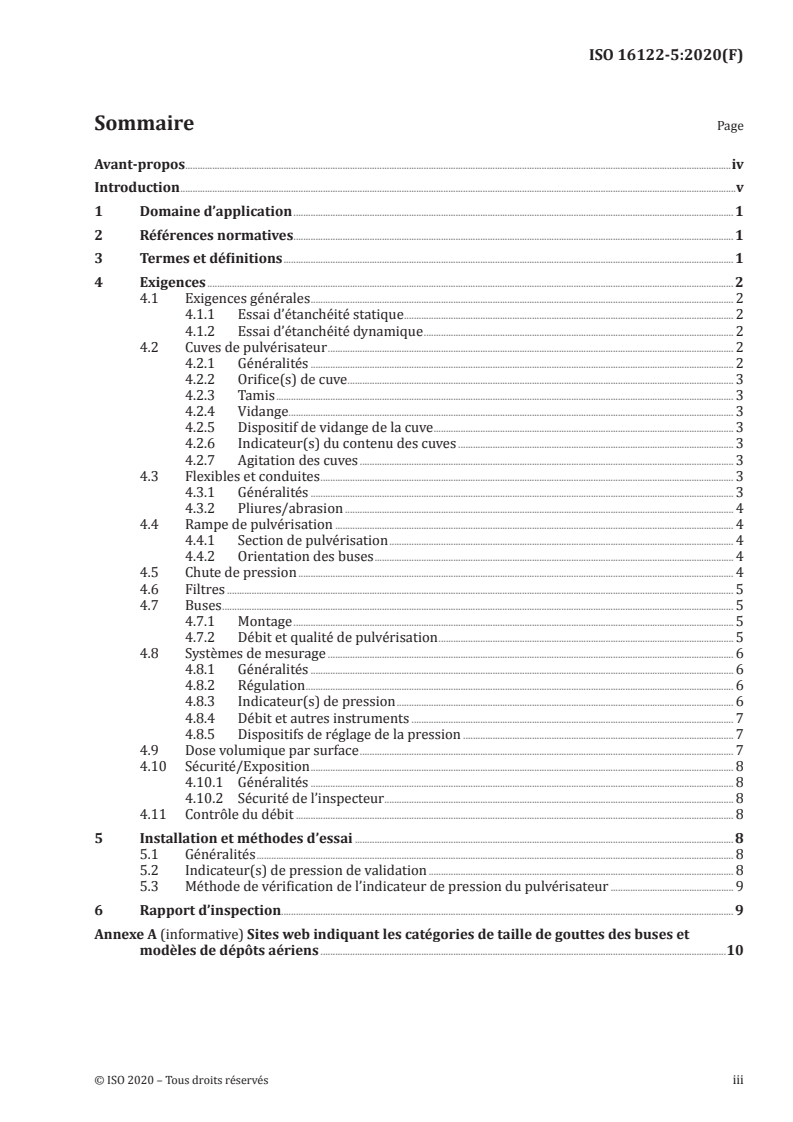 ISO 16122-5:2020 ISO 16122-5:2020 - Matériel agricole et forestier — Contrôle des pulvérisateurs en service — Partie 5: Systèmes aériens de pulvérisation
Released:3/31/2020 - Page 3 preview