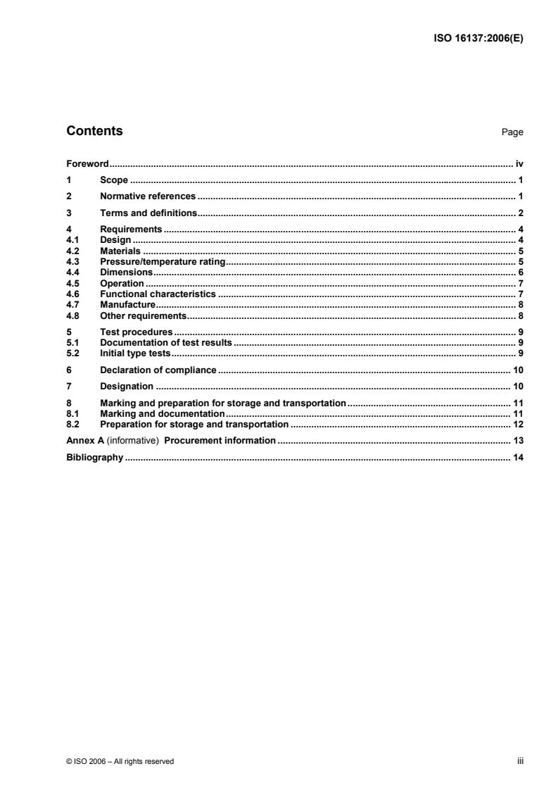 ISO 16137:2006 ISO 16137:2006 - Industrial valves — Check valves of thermoplastics materials/14/2006 - Page 3 preview