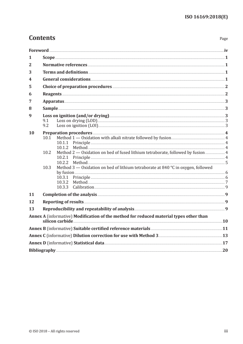 ISO 16169:2018 ISO 16169:2018 - Preparation of silicon carbide and similar materials for analysis by ISO 12677 X-ray fluorescence (XRF) — Fused cast-bead method/26/2018 - Page 3 preview