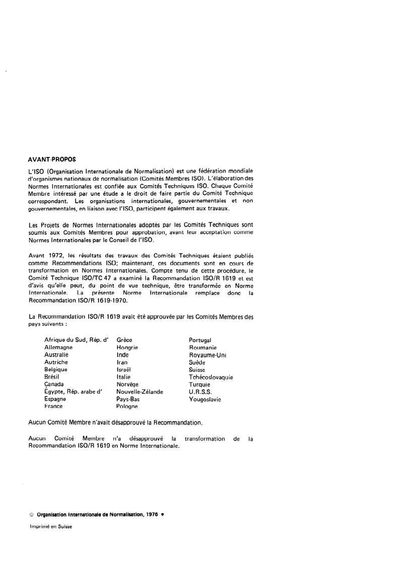 ISO 1619:1976 ISO 1619:1976 - Cryolithe, naturelle et artificielle — Préparation et conservation des échantillons pour essai/1/1976 - Page 2 preview