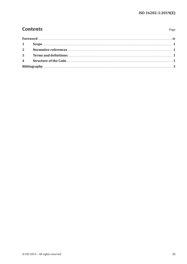 ISO 16202-1:2019 ISO 16202-1:2019 - Dentistry — Nomenclature of oral anomalies — Part 1: Code for the representation of oral anomalies/28/2019 - Page 3 preview