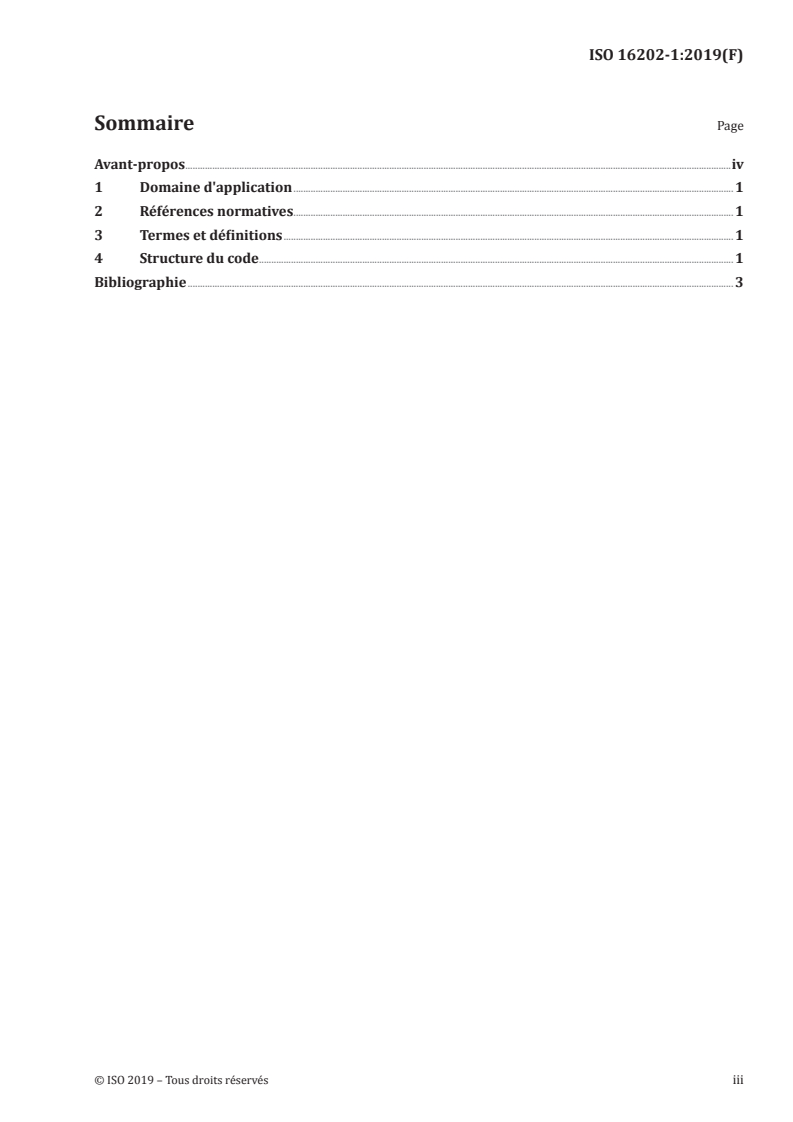 ISO 16202-1:2019 ISO 16202-1:2019 - Médecine bucco-dentaire — Nomenclature des anomalies bucco-dentaires — Partie 1: Code pour la représentation des anomalies bucco-dentaires/28/2019 - Page 3 preview