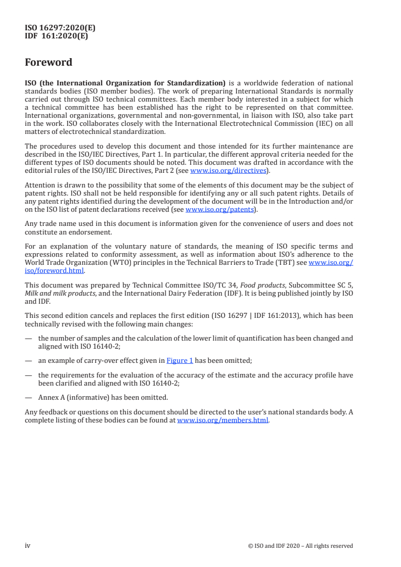 ISO 16297:2020 ISO 16297:2020 - Milk — Bacterial count — Protocol for the evaluation of alternative methods/6/2020 - Page 4 preview