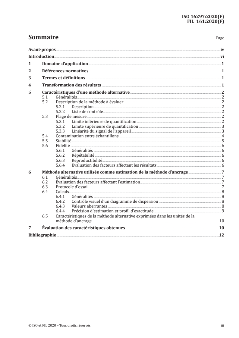 ISO 16297:2020 ISO 16297:2020 - Lait — Dénombrement bactériologique — Protocole pour l'évaluation de méthodes alternatives/26/2020 - Page 3 preview