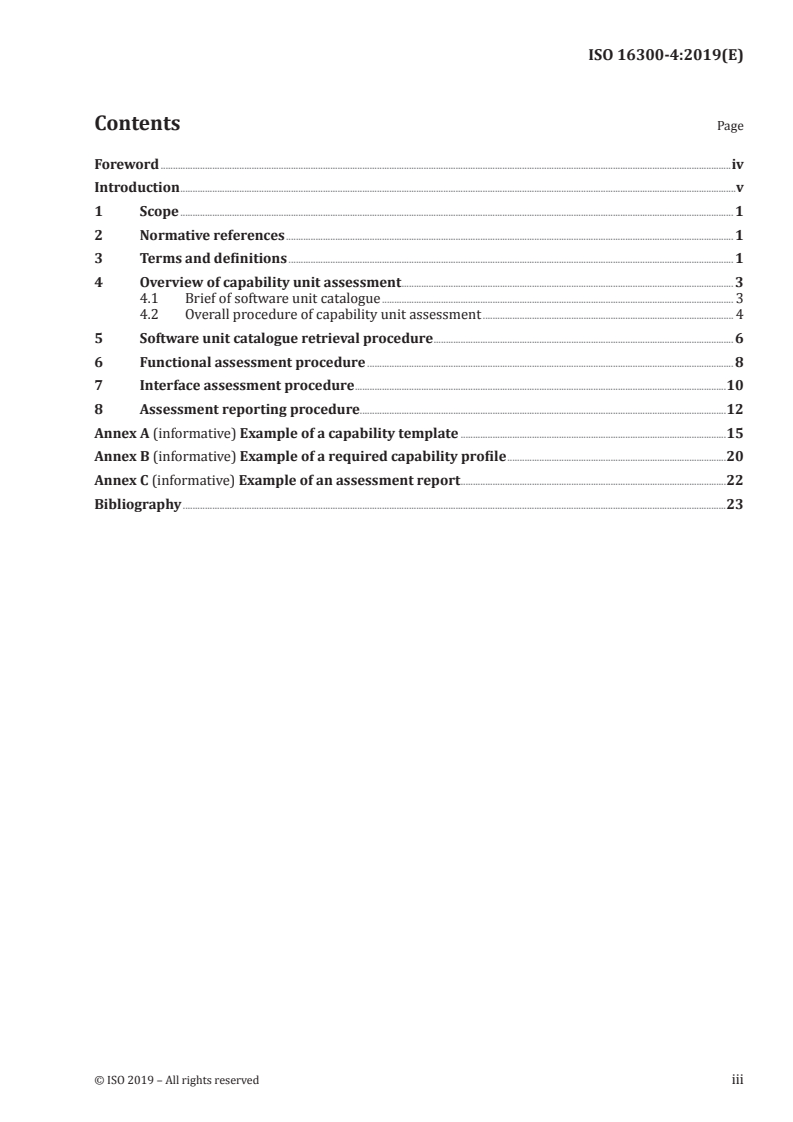 ISO 16300-4:2019 ISO 16300-4:2019 - Automation systems and integration — Interoperability of capability units for manufacturing application solutions — Part 4: Capability unit assessment for the manufacturing application requirements/2/2019 - Page 3 preview