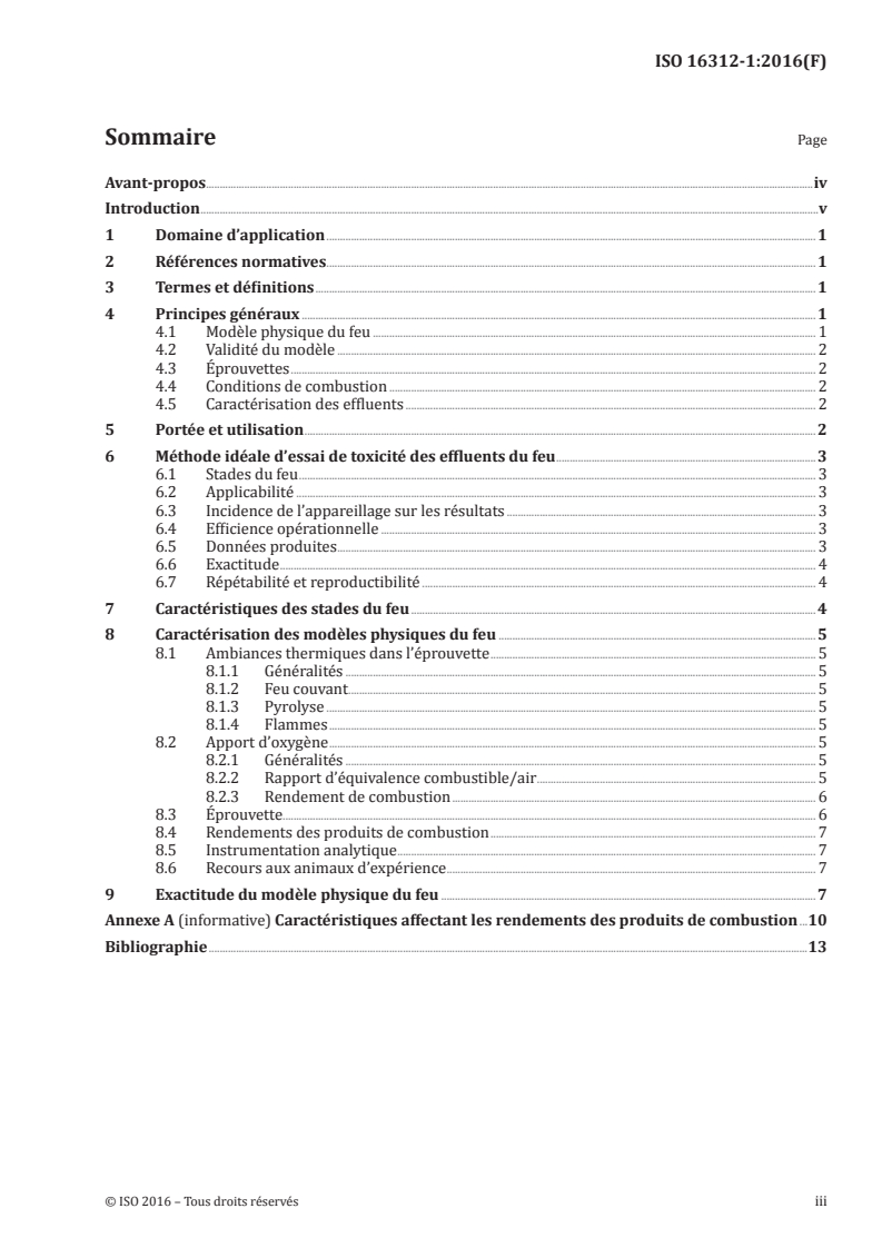 ISO 16312-1:2016 ISO 16312-1:2016 - Lignes directrices pour évaluer la validité des modèles de feu physiques pour l'obtention de données sur les effluents du feu en vue de l'évaluation des risques et dangers — Partie 1: Critères/14/2016 - Page 3 preview
