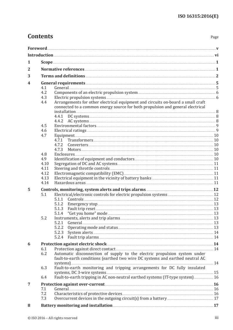 ISO 16315:2016 ISO 16315:2016 - Small craft — Electric propulsion system/30/2021 - Page 3 preview