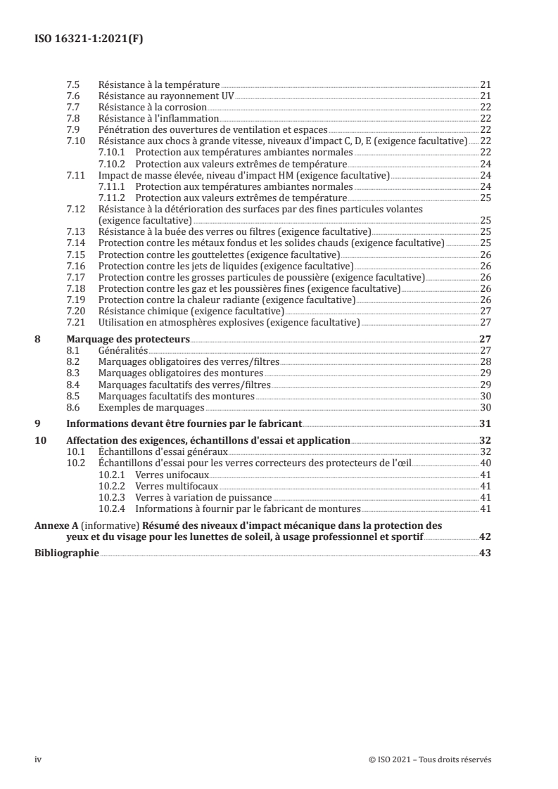 ISO 16321-1:2021 ISO 16321-1:2021 - Protection des yeux et du visage à usage professionnel — Partie 1: Exigences générales/2/2021 - Page 4 preview