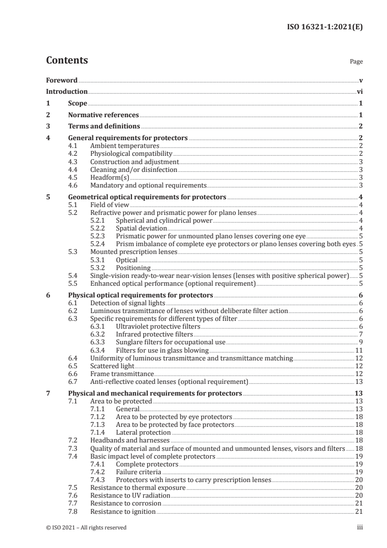 ISO 16321-1:2021 ISO 16321-1:2021 - Eye and face protection for occupational use — Part 1: General requirements/2/2021 - Page 3 preview