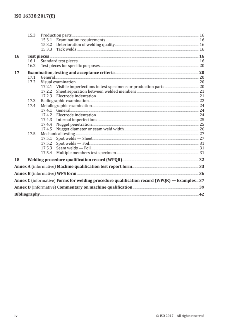 ISO 16338:2017 ISO 16338:2017 - Welding for aerospace applications — Resistance spot and seam welding/3/2017 - Page 4 preview