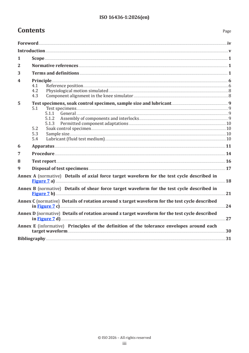 ISO 16436-1:2026 ISO 16436-1:2026 - Implants for surgery — Wear of total shoulder-joint prostheses — Part 1: Methodology for simulator wear testing of anatomic total shoulder-joint prostheses - Page 3 preview