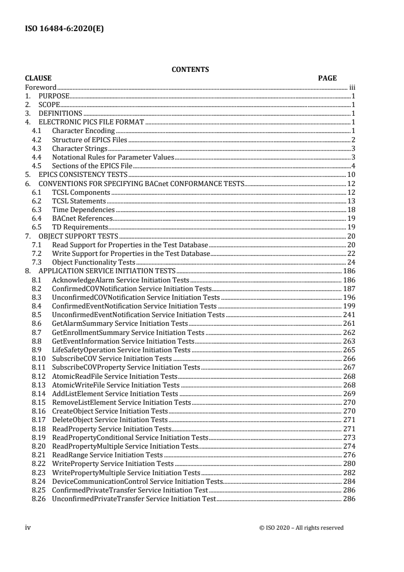 ISO 16484-6:2020 ISO 16484-6:2020 - Building automation and control systems (BACS) — Part 6: Data communication conformance testing/1/2020 - Page 4 preview