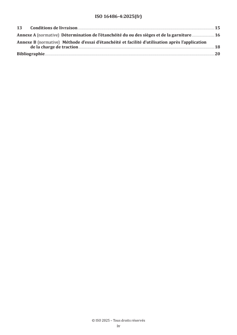 ISO 16486-4:2025 ISO 16486-4:2025 - Systèmes de canalisations en matières plastiques pour la distribution de combustibles gazeux — Systèmes de canalisations en polyamide non plastifié (PA-U) avec assemblages par soudage et assemblages mécaniques — Partie 4: Robinets
Released:2. 06. 2025 - Page 4 preview