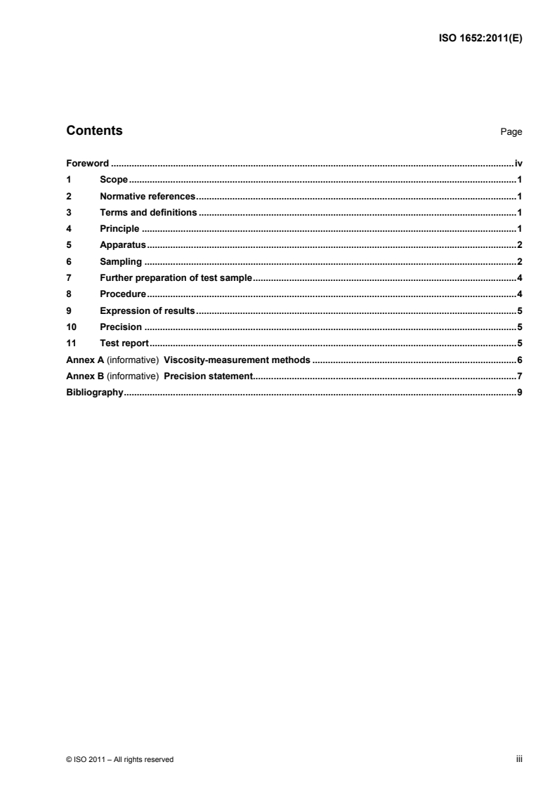 ISO 1652:2011 ISO 1652:2011 - Rubber latex — Determination of apparent viscosity by the Brookfield test method/10/2011 - Page 3 preview