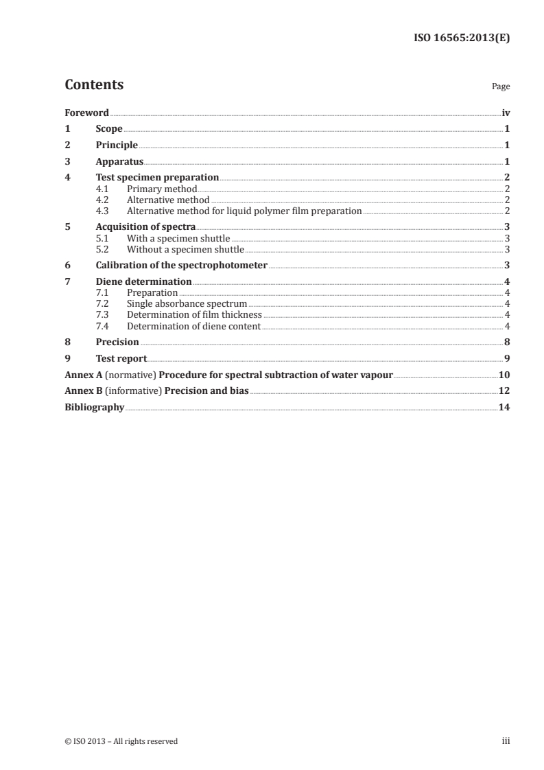 ISO 16565:2013 ISO 16565:2013 - Rubber — Determination of 5-ethylidenenorbornene (ENB) or dicyclopentadiene (DCPD) in ethylene-propylene-diene (EPDM) terpolymers/14/2013 - Page 3 preview