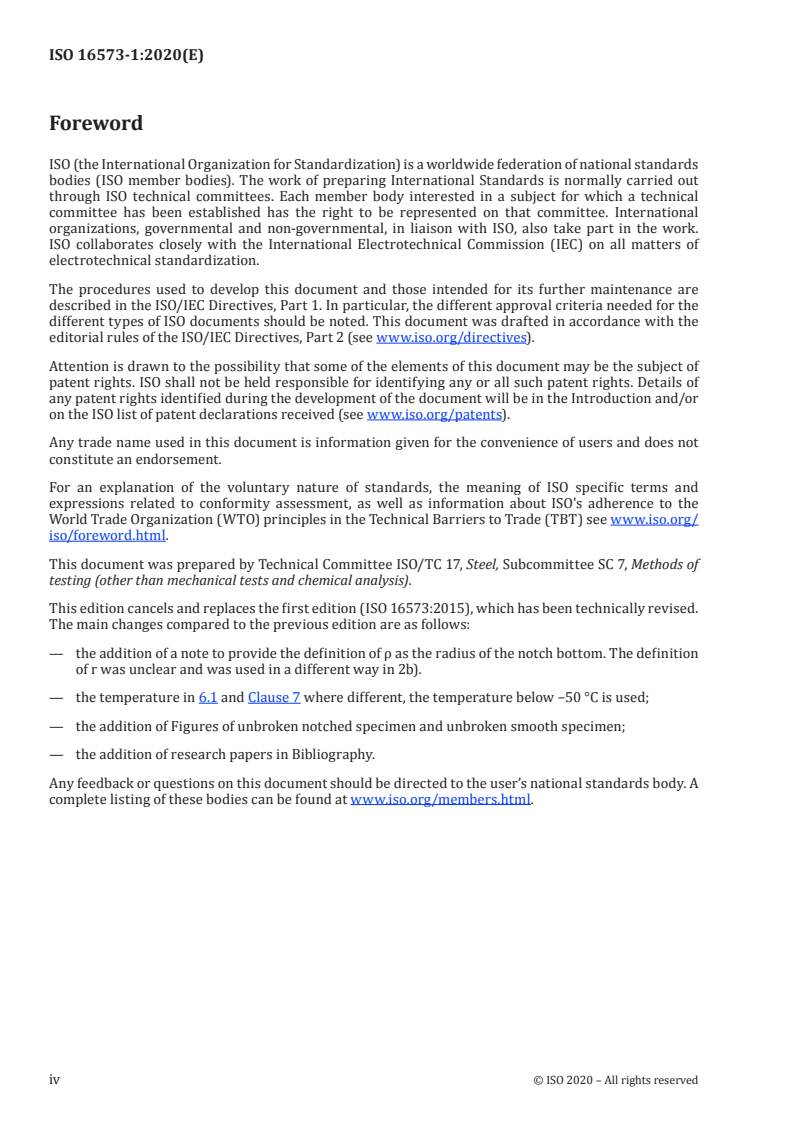 ISO 16573-1:2020 ISO 16573-1:2020 - Steel — Measurement method for the evaluation of hydrogen embrittlement resistance of high strength steels — Part 1: Constant load test/14/2020 - Page 4 preview