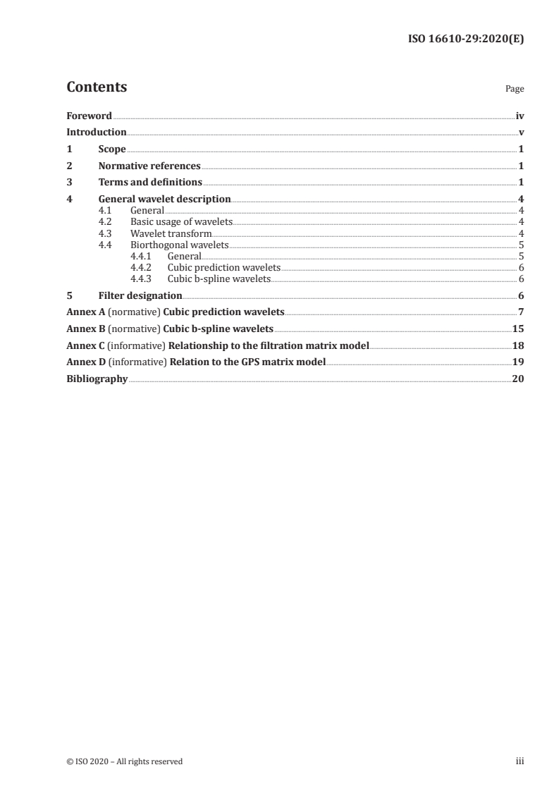ISO 16610-29:2020 ISO 16610-29:2020 - Geometrical product specifications (GPS) — Filtration — Part 29: Linear profile filters: wavelets/3/2020 - Page 3 preview