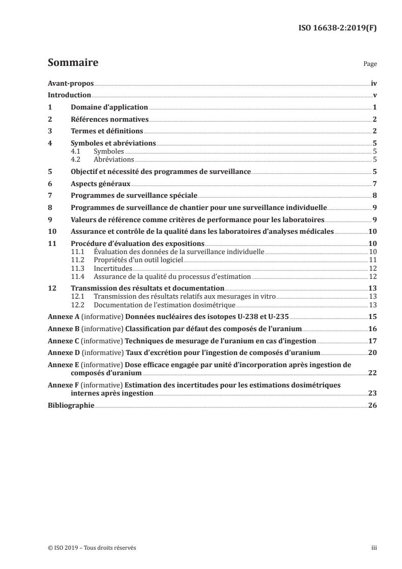 ISO 16638-2:2019 ISO 16638-2:2019 - Radioprotection — Contrôle et dosimétrie interne des éléments spécifiques — Partie 2: Ingestion de composés d'uranium/14/2019 - Page 3 preview
