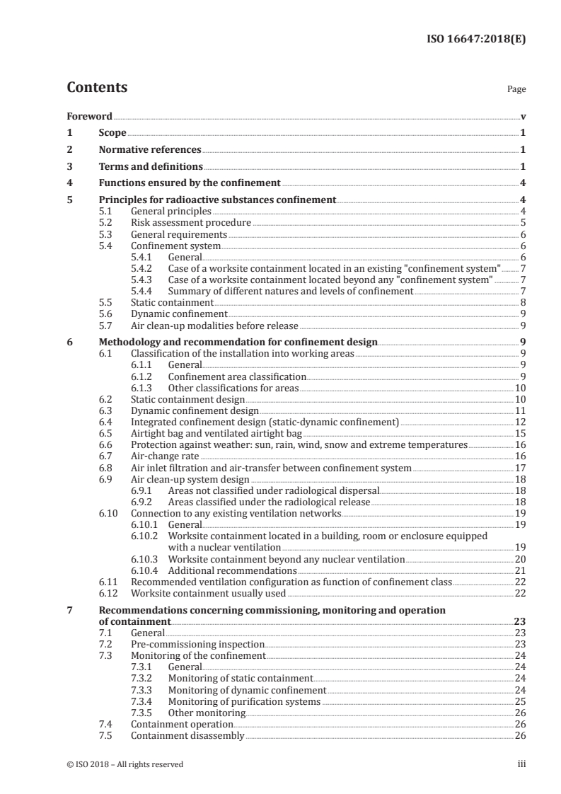 ISO 16647:2018 ISO 16647:2018 - Nuclear facilities — Criteria for design and operation of confinement systems for nuclear worksite and for nuclear installations under decommissioning/3/2018 - Page 3 preview