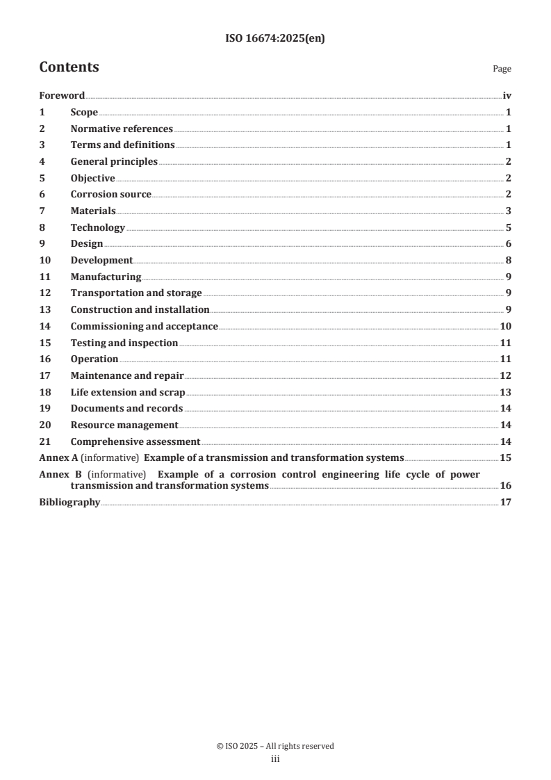 ISO 16674:2025 ISO 16674:2025 - Corrosion control engineering life cycle of power transmission and transformation systems — General requirements
Released:10. 06. 2025 - Page 3 preview