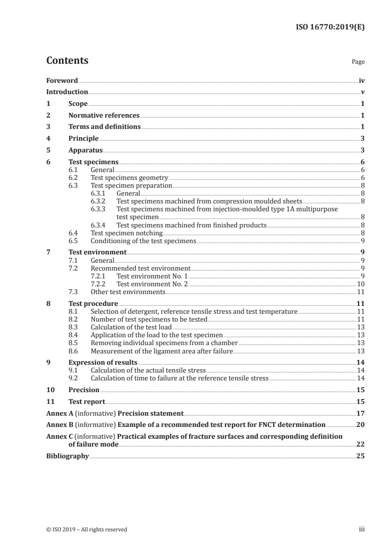 ISO 16770:2019 ISO 16770:2019 - Plastics — Determination of environmental stress cracking (ESC) of polyethylene — Full-notch creep test (FNCT)/25/2019 - Page 3 preview
