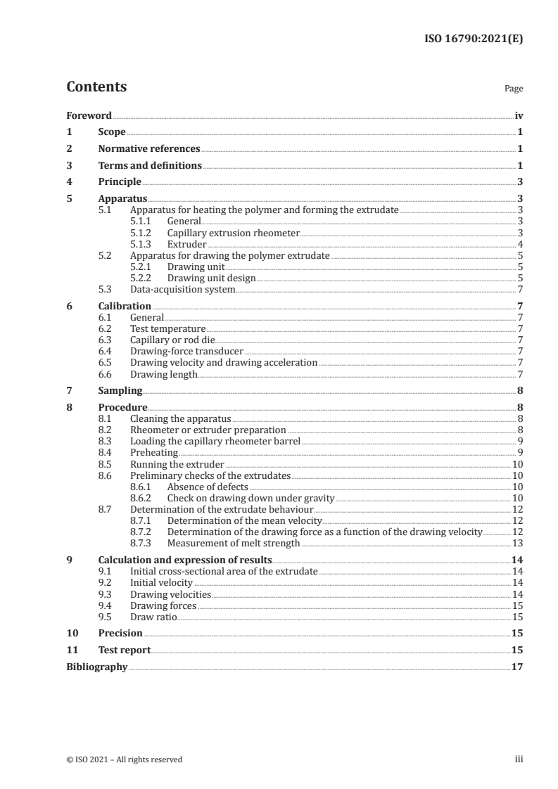 ISO 16790:2021 ISO 16790:2021 - Plastics — Determination of drawing characteristics of thermoplastics in the molten state/17/2021 - Page 3 preview