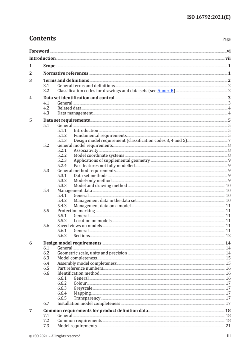 ISO 16792:2021 ISO 16792:2021 - Technical product documentation — Digital product definition data practices/7/2021 - Page 3 preview