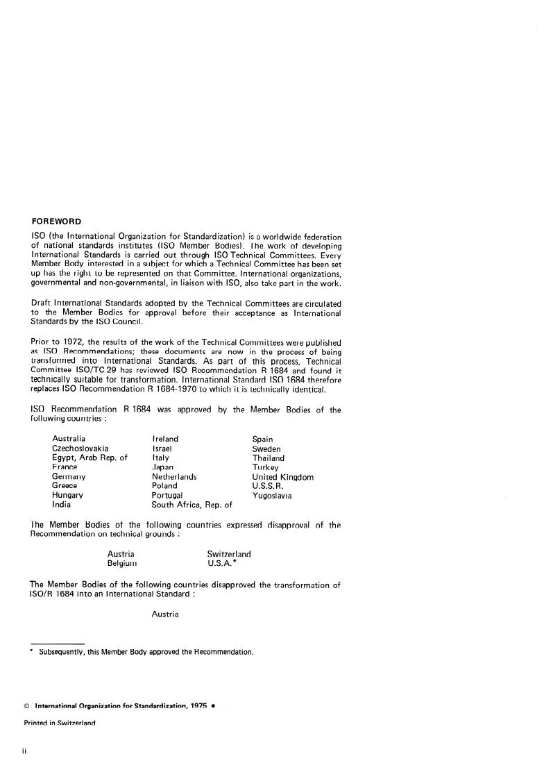 ISO 1684:1975 ISO 1684:1975 - Wire, bar and tube drawing dies — Specifications/1/1975 - Page 2 preview