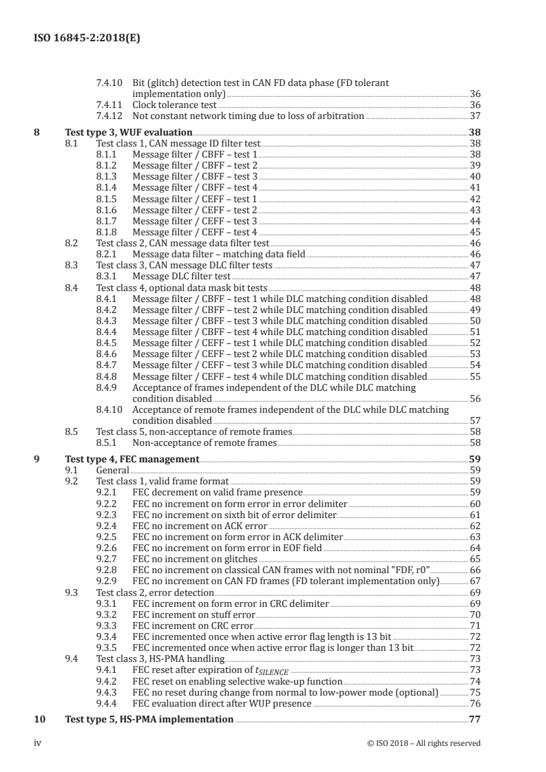 ISO 16845-2:2018 ISO 16845-2:2018 - Road vehicles — Controller area network (CAN) conformance test plan — Part 2: High-speed medium access unit — Conformance test plan/17/2018 - Page 4 preview